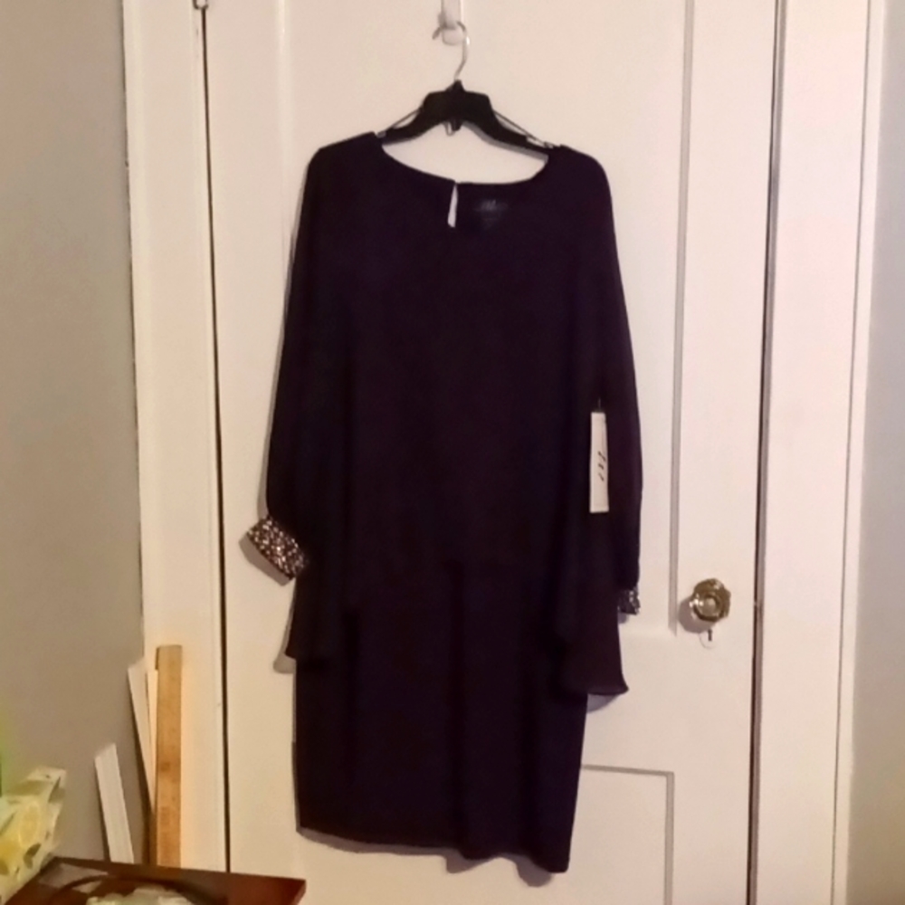 Dark purple evening dress